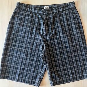 adidas Men's Black and Gray Plaid Shorts